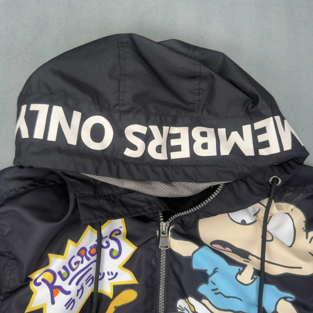 Members Only Nickelodeon Rugrats Windbreaker Jacket Size M Black